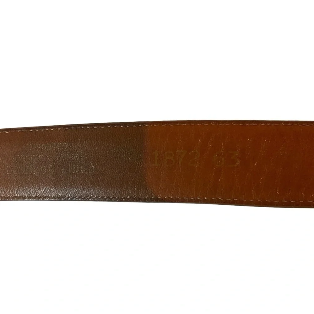 Pierre Cardin Brown Tan Aniline Cowhide Leather Belt Size 34